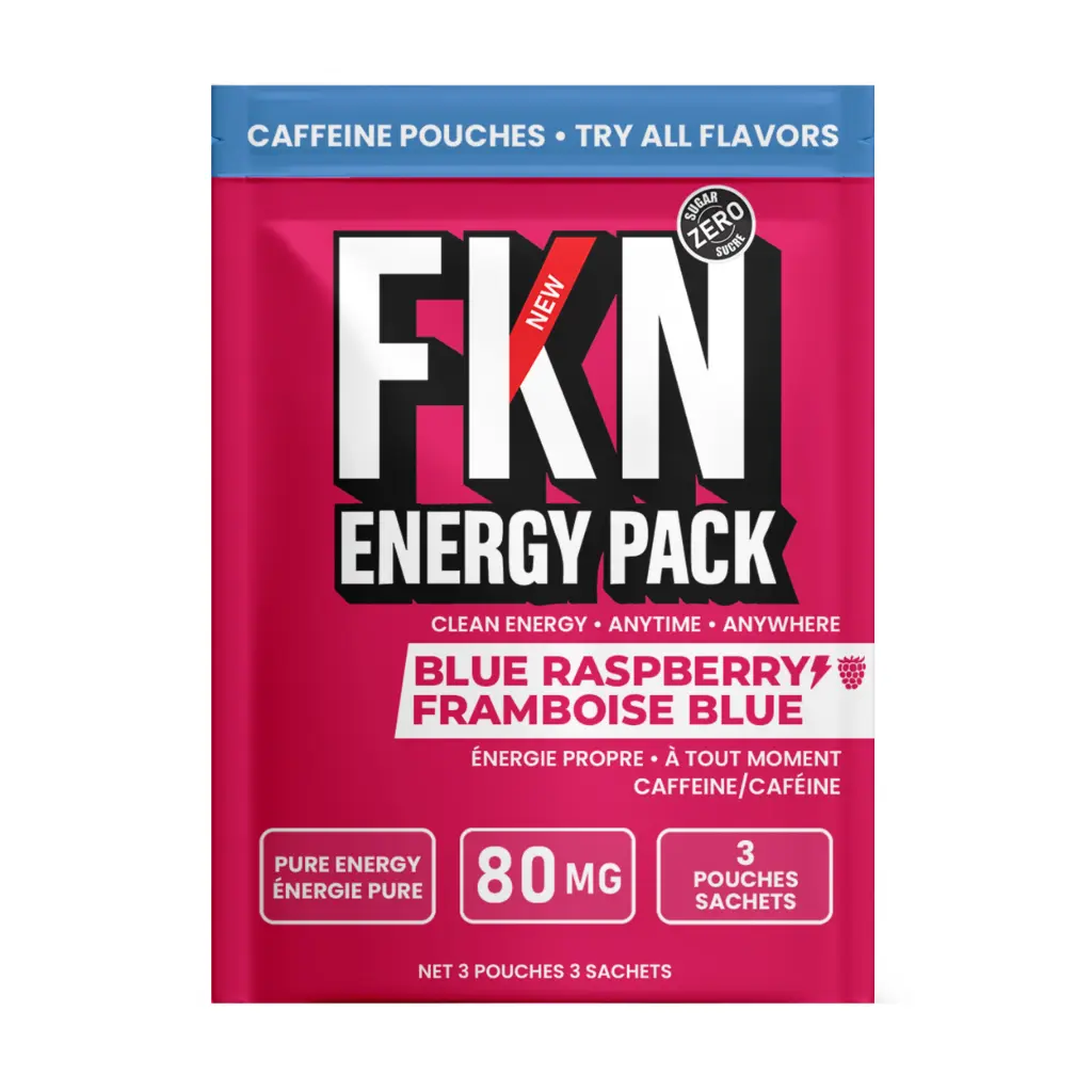 FKN Caffeine Pouches-Pocket 3 Pack (Blue Raspberry) 80MG (Case of 20)