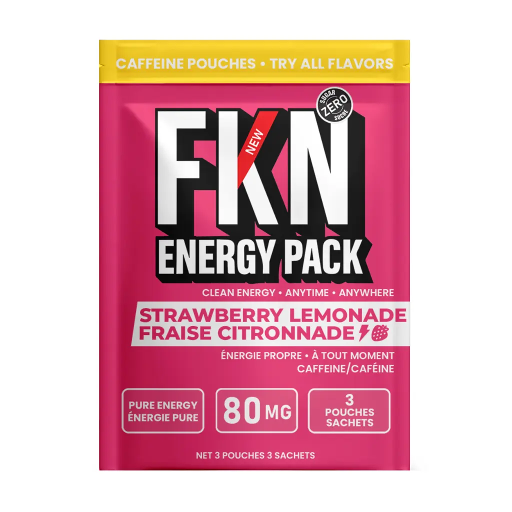 FKN Caffeine Pouches-Pocket 3 Pack (Strawberry Lemonade) 80MG (Case of 20)