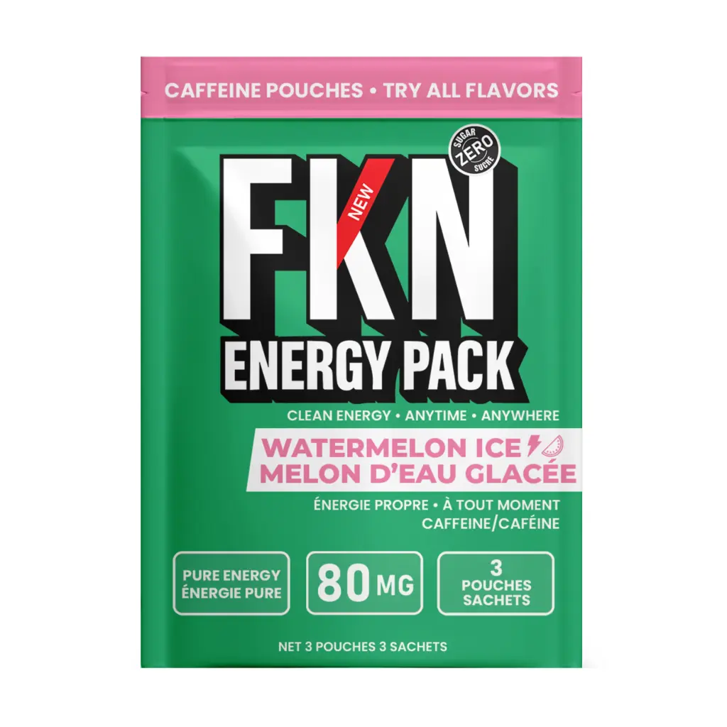 FKN Caffeine Pouches-Pocket 3 Pack (Watermelon Ice) 80MG (Case of 20)