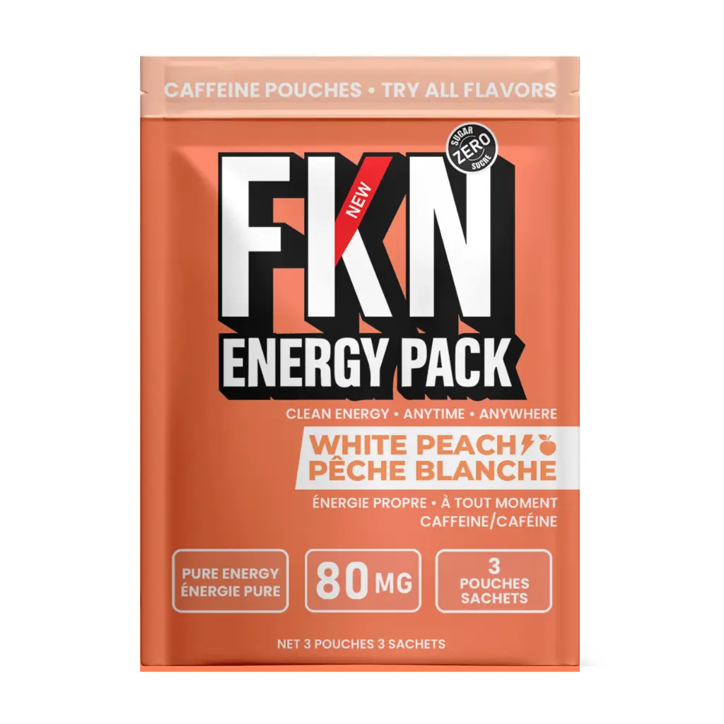 FKN Caffeine Pouches-Pocket 3 Pack (White Peach)(Case of 20) 