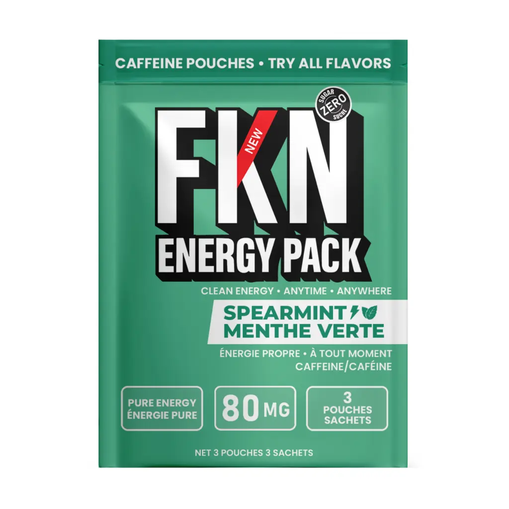 FKN Caffeine Pouches-Pocket 3 Pack (Spearmint Surge ) 80MG (Case of 20) 
