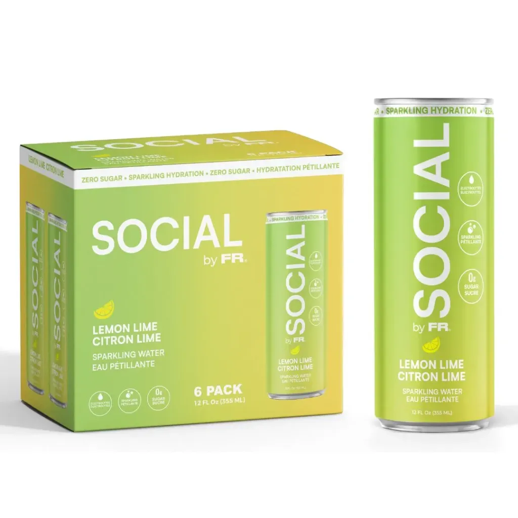 FR Social Sparkling (Lemon Lime) (Case of 24)(4 x6 packs)