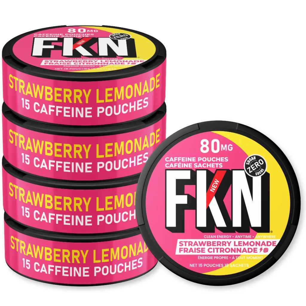 FKN Caffeine Pouches (Strawberry Lemonade) 80MG (Sleeve of 10)