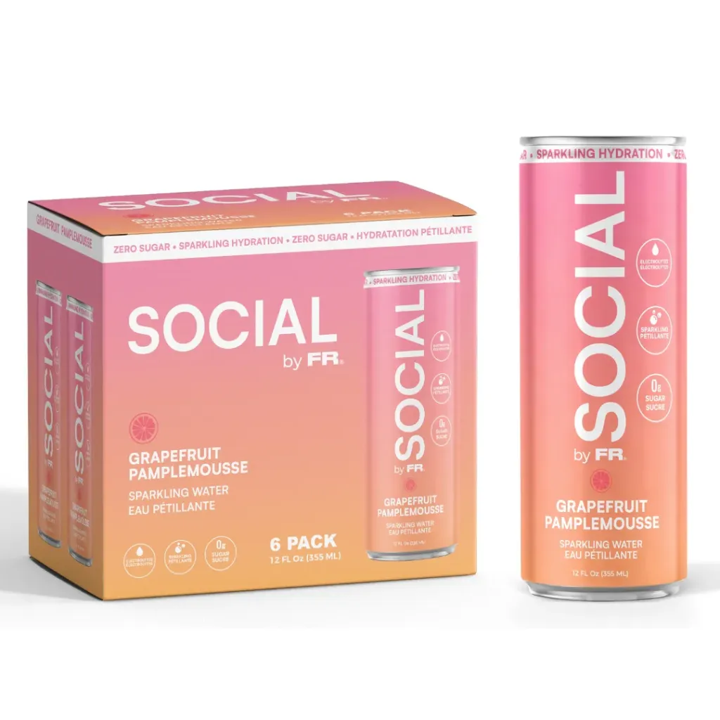 FR Social Sparkling (Grapefruit) (Case of 24)(4 x6 packs)