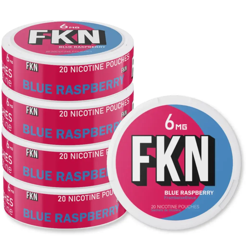 FKN Nicotine Pouches (Blue Raspberry) 6MG (Sleeve of 10)